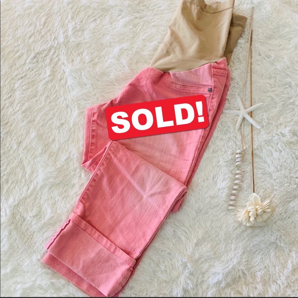 Motherhood Maternity Pink Crop Pants size Medium - Picture 1 of 6